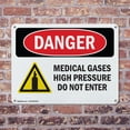 thumbnail image 4 of (2 Pack) Medical Gases High Pressure OSHA Danger Sign 14 Inch X 10 Inch Plastic Sign, Weather Resistant, UV Protected for Workplace, Business, and Construction Site, Made in the USA, 4 of 8