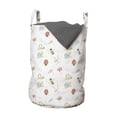 thumbnail image 1 of Cartoon Laundry Bag, Funny Insects Ladybug Honey Bee Snail Dragonfly Forest Creatures Pastel, Hamper Basket with Handles Drawstring Closure for Laundromats, 13" x 19", Multicolor, by Ambesonne, 1 of 4