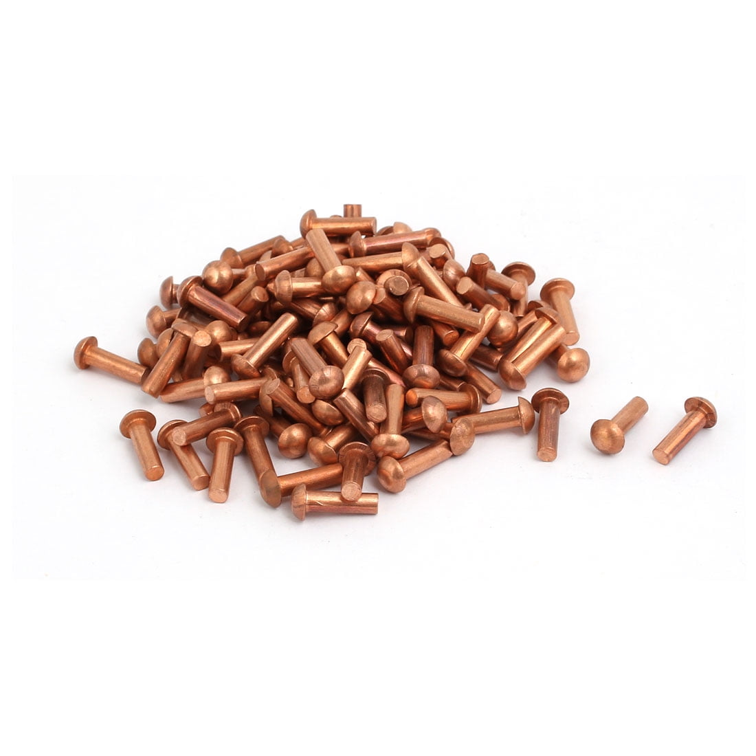 M3x10mm Shaft Flat Head Bolts Copper Solid Rivets Fasteners Copper Tone