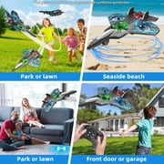 RC Plane 2.4GHZ Radio Control Helicopter 360°Flip Jet Fighter Foam Remote Control Airplane with LED Lights RC Toy Gift for Kids, Spinning Helicopter