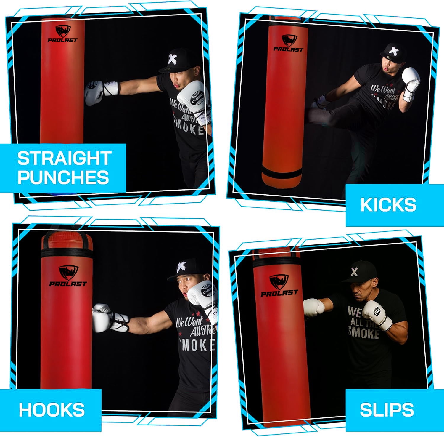 PROLAST Heavy Punching Bag 5 ft UNFILLED -Great for Boxing, MMA, Muay Thai - Unfilled with Bottom D-Ring ( Red )
