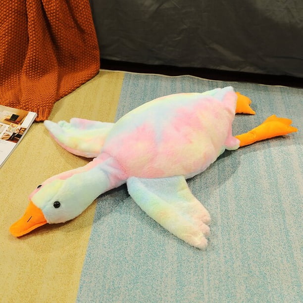 Pato gigante de peluche de 50-190cm, almohada suave, Animal bonito, muñeco suave, alfombrilla para el suelo, decoración de regalo de cumpleaños para niños y niñas zhangyuxiang LED