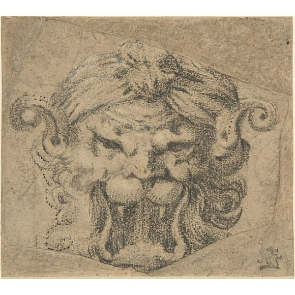 Design for a Leonine Grotesque Head Poster Print by Anonymous, Italian, 16th to 17th century (18 x 24)