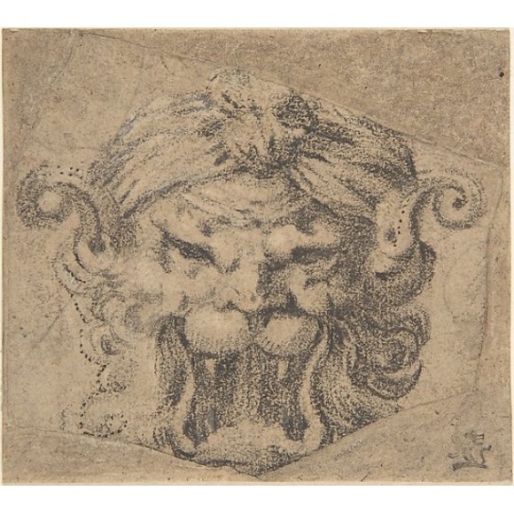Design for a Leonine Grotesque Head Poster Print by Anonymous, Italian, 16th to 17th century (18 x 24)
