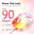 thumbnail image 4 of Wireless Mouse, Customizable Mouse Shell, Rechargeable with 9-Color Backlight, 1400 DPI, 2.4G USB, 5 Buttons, Long Battery Life, Wide Compatibility for PC, Laptop, Mac, PS5, and Tablet(Pink), 4 of 10