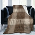 thumbnail image 7 of Brown Abstract Plaid Stripe Throw Blanket, Fluffy Soft Cozy Blanket Flannel Plush Microfiber Couch Throw 50"x40", 7 of 7