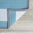 thumbnail image 6 of 8x10 Waterproof, Reversible Plastic Straw Outdoor Rugs for Patios | Also for Camping, RV, Deck, Porch, Balcony, Camp, Patio | Aqua, Stripes | Size: 7'11'' x 10'3'', 6 of 10