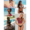 thumbnail image 4 of RELLECIGA Women's Red Strappy Sexy Thong Bikini Swimsuit Bottom String Bikini Panty Bathing Suit, 4 of 5