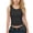 Black, variant on Girls' Ribbed Crop Tank Top, Sleeveless Fitted Cami for Kids, Summer Casual Wear Breathable Stretchy Basic Vest