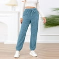 thumbnail image 7 of Diufon Women's Plush Pajama Pants Thermal High Waisted Fuzzy Fleece Home Sleepwear Pants with Pocket, 7 of 7