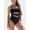 Black, variant on Women's Tummy Control Cut Out 1 Piece Black Bandeau High Cut One Piece Swimsuit Sexy Monokini Bathing Suits