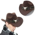 thumbnail image 6 of Ethnic Style Western Cowboy Hat Women's Wool Hat Jazz Hat, 6 of 6