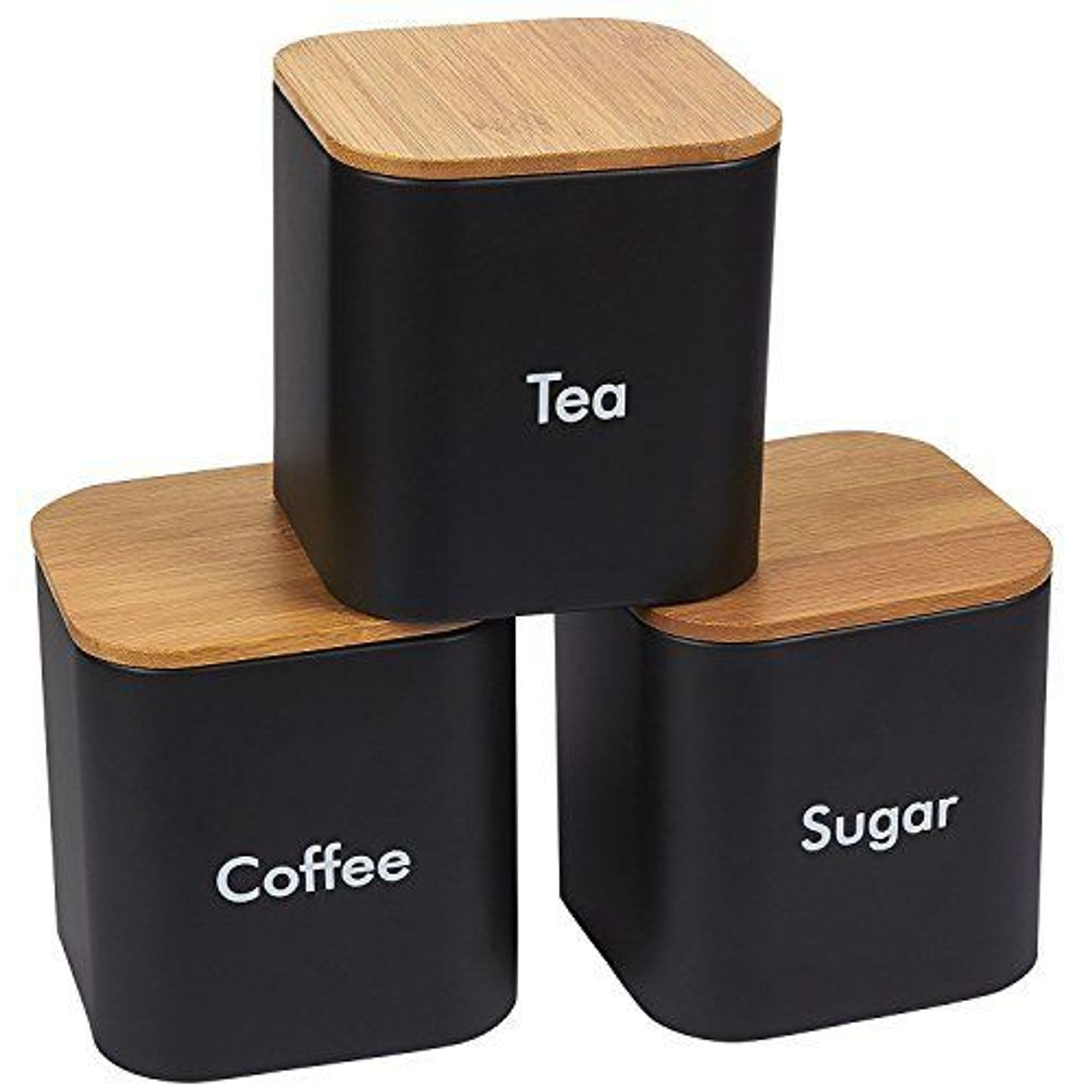 Kitchen Canister Set 3Piece Coffee, Sugar, and Tea Storage Container