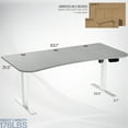 thumbnail image 3 of VIVO Dark Gray / White 63” x 32” Electric Height Adjustable Stand Up Desk, 3 of 8
