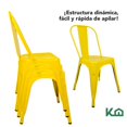 thumbnail image 4 of Silla Tolix Blanco Metálico Metal Para Comedor Minimalista amarillo 1, 4 of 9