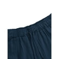 thumbnail image 4 of Innerwin Bottoms Solid Color Men Pants Outdoor Elastic Waist Loose Trousers Navy Blue M, 4 of 7