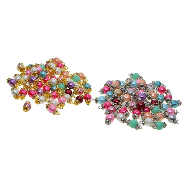 Conjunto de 100 Colores de Gota de Cristal Colgante Charms Perla de Filigrana Macarena