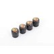 thumbnail image 1 of Tapones para válvula de neumático Porsche negros de aluminio, set de 4, 1 of 3