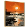 thumbnail image 2 of Designart "Beach horizon Sunset I" Nautical & Beach Floater Framed Wall Decor, 2 of 7