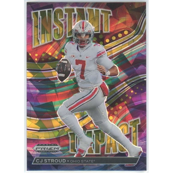 NFL 2023 Panini Prizm Draft Picks Gold Ice Prizm CJ Stroud II-2 (Rookie, Instant Impact)