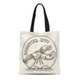 thumbnail image 1 of ASHLEIGH Canvas Bag Resuable Tote Grocery Shopping Bags Vintage Seafood Restaurant Retro Emblem Dinner Fresh Lobster Food Tote Bag, 1 of 1