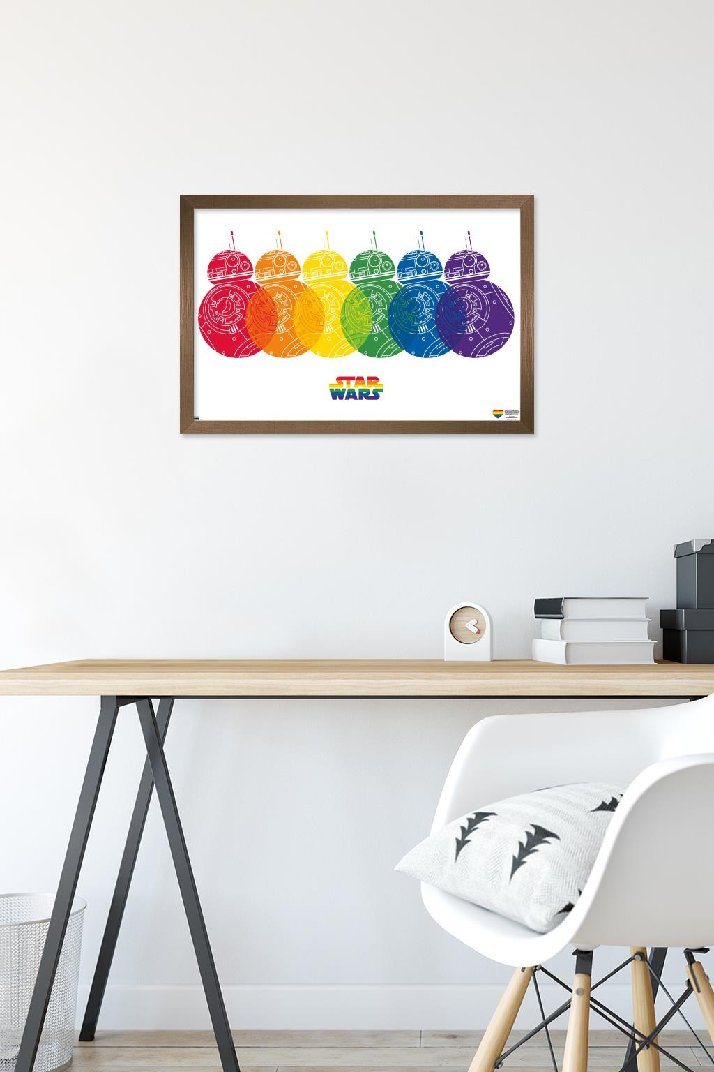 Star Wars: Saga - BB-8 Pride Wall Poster, 14.725" x 22.375" Framed