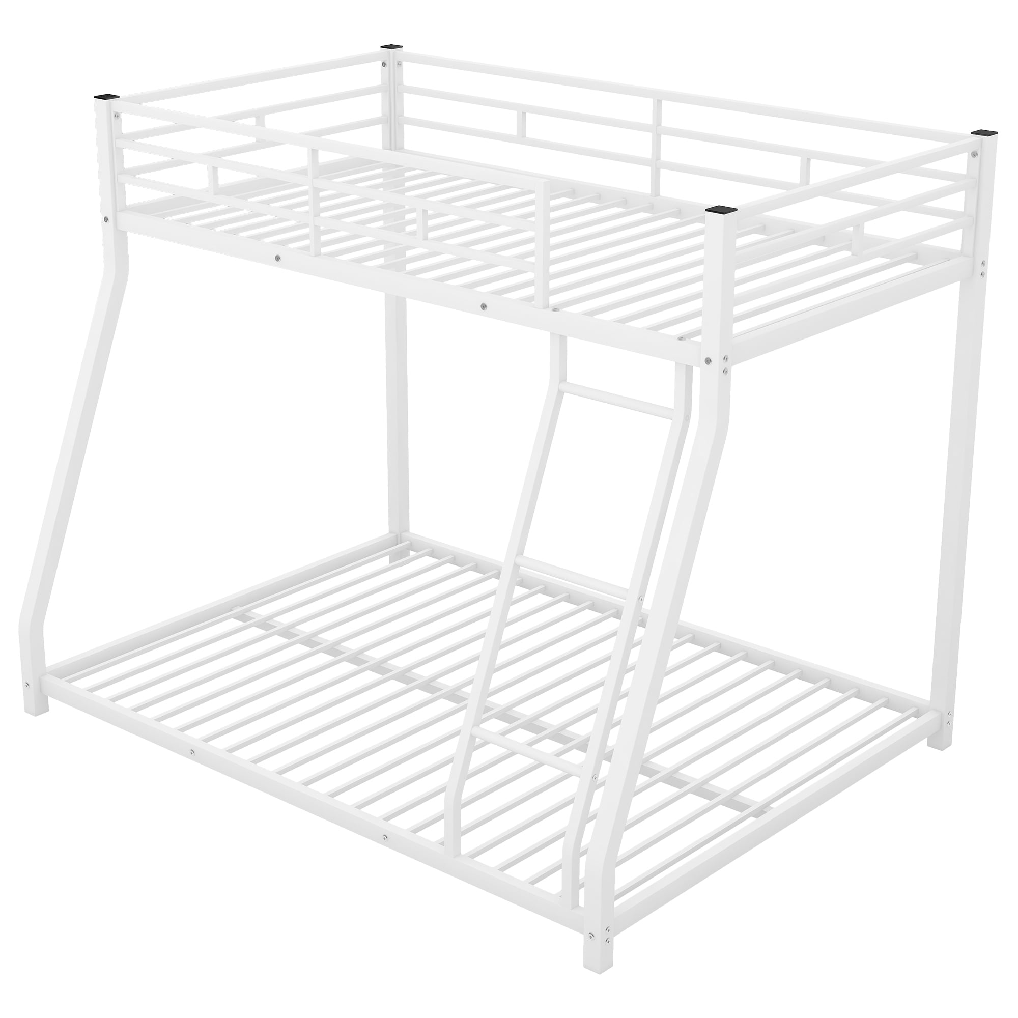 Euroco Metal Twin over Full Bunk Bed with Trundle, White