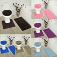 3Piece Bathroom Bath Mat Contour Rug Set with Toilet Lid Cover 6