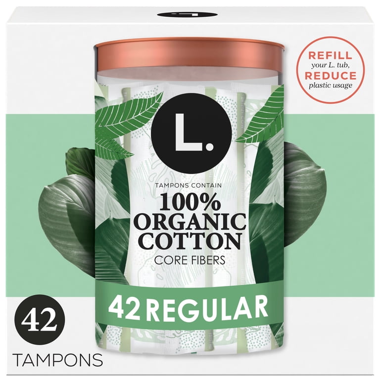 L. Organic Cotton Tampons - Regular Absorbency, 42 Count HSA/FSA