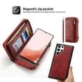 thumbnail image 6 of Dteck For Samsung Galaxy S22 Plus Wallet Case 6.6 Inch,Zipper Leather Card Slots Wrist Strap Cross body Protector Phone Case Cover,Red, 6 of 8