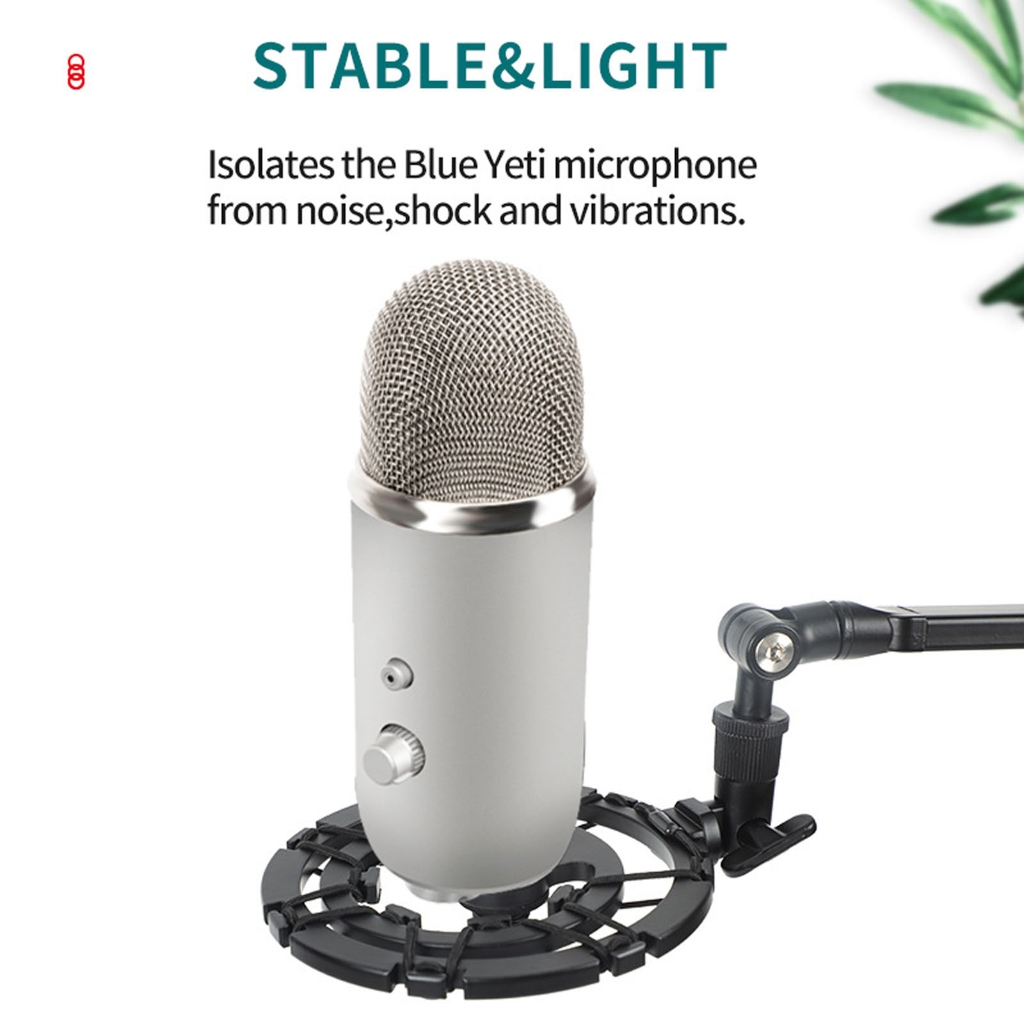 Zeiwohndc Anti Vibration Aluminum Microphones Suspension Arm Adjustable Height Design