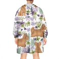 thumbnail image 2 of Yorkie Dog and Flower Florals Wearable Oversized Blanket,Wearable Blanket Hoodie for Adults,Cozy Hooded Blankets with Super Pockets,Super Warm Fuzzy Pullover for Women & Men, 2 of 6