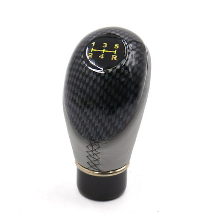 13mm Dia Gray Faux Leather 5 Speed Manual Stick Gear Shift Knob for Auto