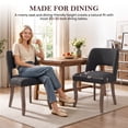 thumbnail image 4 of LEGAHOME Black Upholstered Dining Chairs Set of 2, Modern Farmhouse Dining Room Chairs with Curved Backrest, Copper Nail Detailing and Solid Wood Legs for Kitchen, Dining Room, 4 of 8