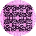 thumbnail image 1 of Ahgly Company Indoor Round Oriental Purple Traditional Area Rugs, 6' Round, 1 of 4