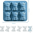 thumbnail image 2 of Mini Highland Cow Ice Cube Tray 3D Silicone Mold for Butter Chocolate Whiskey Fondant Jello BPA Free 6 Cavities Pink, 2 of 11