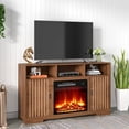 thumbnail image 6 of Fireplace TV Stand for 65 Inch TV, Farmhouse Entertainment Center with 23" Electric Fireplace Heater, Wood Media Console with Storage & Adjustable Shelf for Living Room Bedroom, 6 of 8