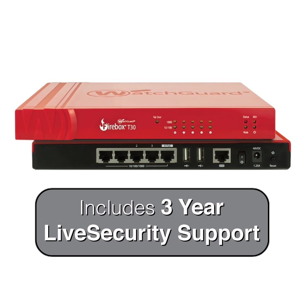 Click here to buy WatchGuard Firebox T30-W (Wireless) with 3-Years Standard Support by WatchGuard.