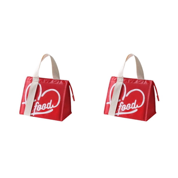 Moyic Bolsa de almuerzo impermeable Oxford tela aislamiento fiambrera frutas bebida organizador contenedor bolso con cremallera Picnic al Rojo 2Conjunto