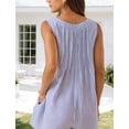 thumbnail image 7 of Favoffer Women's Striped Sleeveless Romper V Neck Casual Jumpsuit with Pockets for Summer Beach and Vacation Wear, 7 of 7