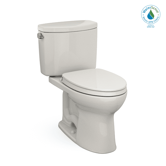 TOTO® Drake® II Two-Piece Elongated 1.28 GPF Universal Height Toilet with CEFIONTECT and SS124 SoftClose Seat, WASHLET  Ready, Sedona Beige - MS454124CEFG#12