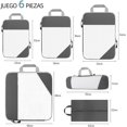 thumbnail image 4 of Juego de 6 Bolsas Organizadoras Compresion de Viaje, Ideal para Viajar y Guardar(Gris), 4 of 4