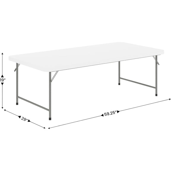 4.93-Foot Kid's Granite White Plastic Folding Table for Toddlers Snacks Crafts Learning Games with Locking Legs