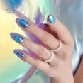 thumbnail image 3 of Kiss Impress Color FX  Short Oval Press on Nails, Blue, 30 Pieces, 3 of 12