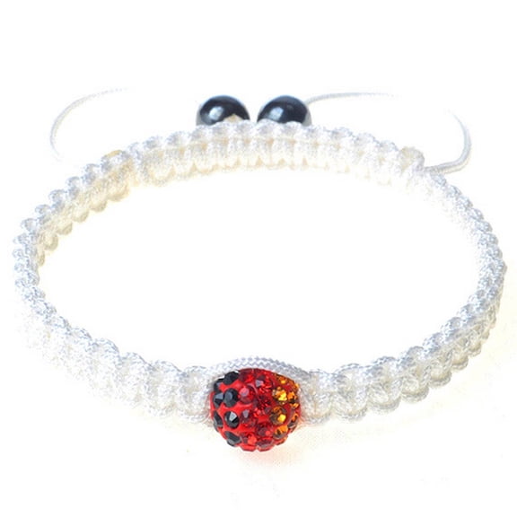 Germany German Flag Red Orange Black Cord Macrame Beaded Adjustable Bracelet