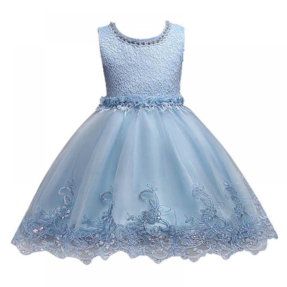 SILVERCELL Little/Big Girls Tulle Dress Princess Embroidery Birthday ...