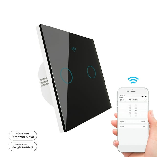 Yeacher 90-250V Smart Light Switch Wall Switch Wifi Remote APP Control Voice Control Compatible with