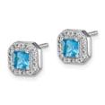 thumbnail image 2 of Primal Silver Sterling Silver Rhodium-plated Blue and Clear Cubic Zirconia Post Earrings, 2 of 5