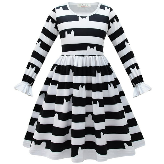 Girls Gabby's Dress Halloween Party Long Sleeve Stripe Costume