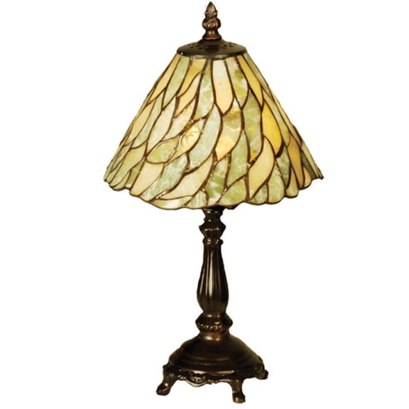 Meyda Tiffany 103041 Jadestone Willow Mini Lamp, 13" H
